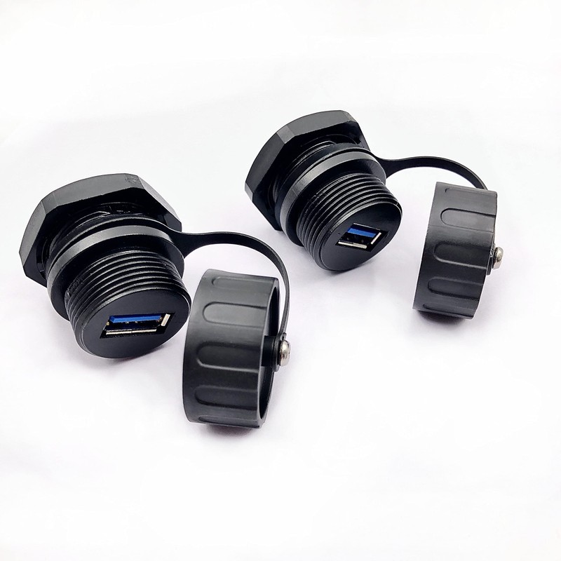 DEVMO 2PCS Electrical USB3.0 Female to Female IP67 Waterproof Connector,