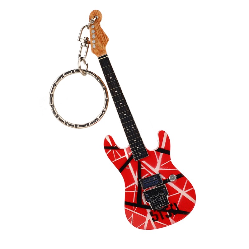 Guitar Keychain Portable Cute Mini Guitar Pendant Key Chain Ring