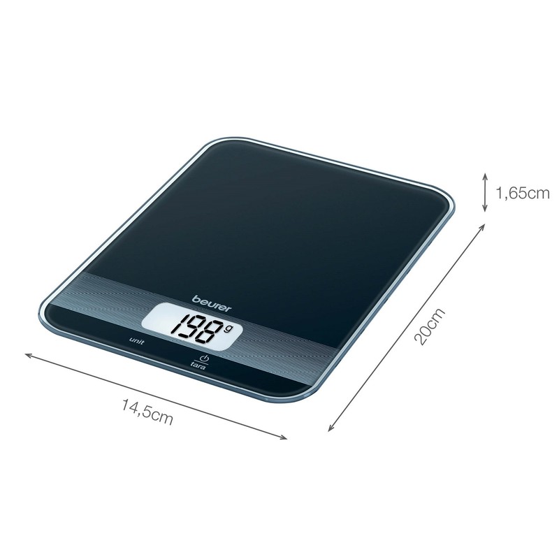 Beurer KS 19 slate kitchen scale, glass