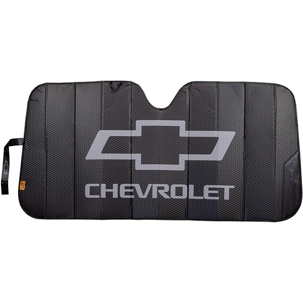 Plasticolor 003864R01 Logo Black Matte Finish Car Truck or SUV Front Windshield Sunshade Compatible with Chevrolet