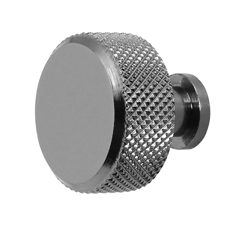 Decoranddecor Amelia Knurled 35mm Round Kitchen Cabinet Furniture Knobs Aluminium