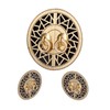 Chinese Antique Cabinet Handle Brass Circular Plaid Bookcase Knob for