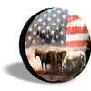 Tire Cover Central Horses Mountain US Flag Spare Tire Cover