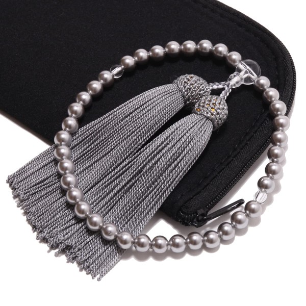 ★ Nenju-do ★ Black Shell Pearl Beads for Women, Head Bassel, Can be used in all sects, Women's Prayer Beads for Women
