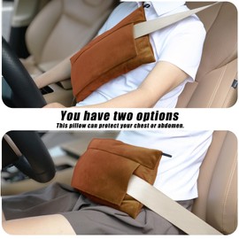 Twin Six Super Soft Seatbelt Pillow, Seat Belt Pillow for Mastectomy Post-Surgery, Seat Belt Cushion for Heart Surgery Recovery, Hysterectomy Abdominal Incision Recovery Seatbelt, Pumpkin, Large