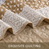 WONGS BEDDING Brown Quilt Queen Size, Bohemian Stripe Quilt Sets