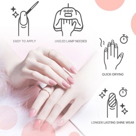 Nail Polish Starter Kit 3 Color Gel + Base Coat + Top Coat + Manicure Gel Polish Set