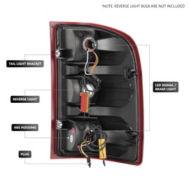 DNA MOTORING Pair of LED Brake/Tail Lamps Compatible with Chevy Silverado 1500/3500HD 07-13,2500HD 07-14,Compatible with GMC Sierra 1500 12-13/2500HD 12-14/3500HD 07-14,TL-ZTL-005LED-RD