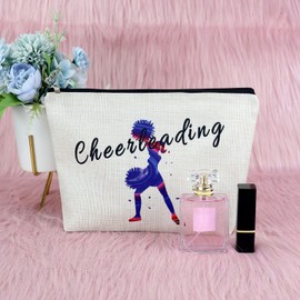 Cheerleader Gifts for Women Makeup Bag Cheerleading Thank You Gift Cheer Team Gift for Women Cheer Mom Retirement Gift for Cheer Coach Cheer Mom Christmas Birthday Gift Travel Cosmetic Pouch