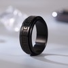 Greek Key Spinner Anxiety Fidget Ring for Men 8mm Black