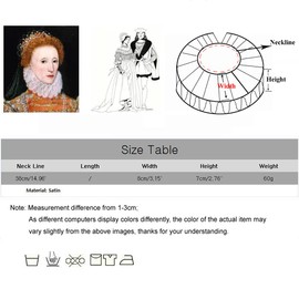 Huralona Renaissance Neck Ruffle Cape Retro Tulle Ruffled Collar Layered Victorian