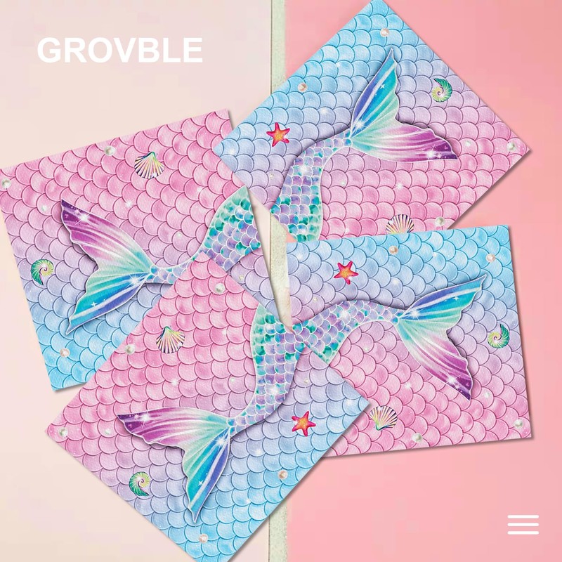 GROVBLE Mermaid Napkins Pack of 40 Mermaid Birthday Decoration Mermaid