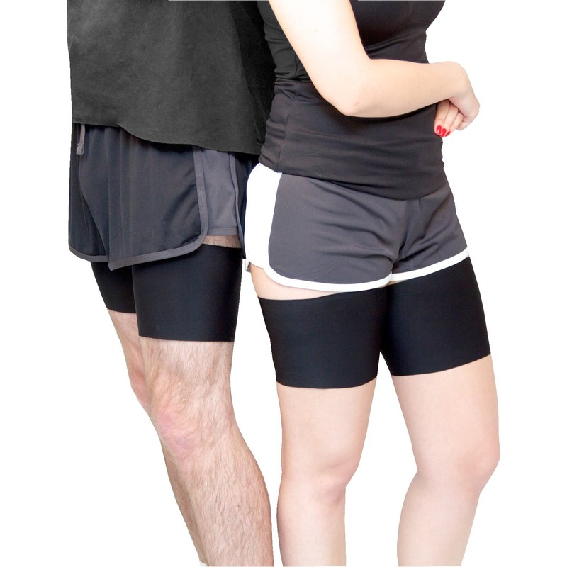 Bandelettes Sexy Anti-Chafing, Elastic Thigh Bands, Prevent Friction - Black