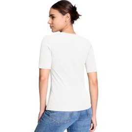 YUCOLEN Women's T Shirts Half Short Sleeve Cotton Summer Tops 2024 Soft Crew Neck Fashion Fitted Basic Tee White, M