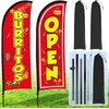 Buryeah Feather Burritos Open Flag Burritos Sign Business Signs for