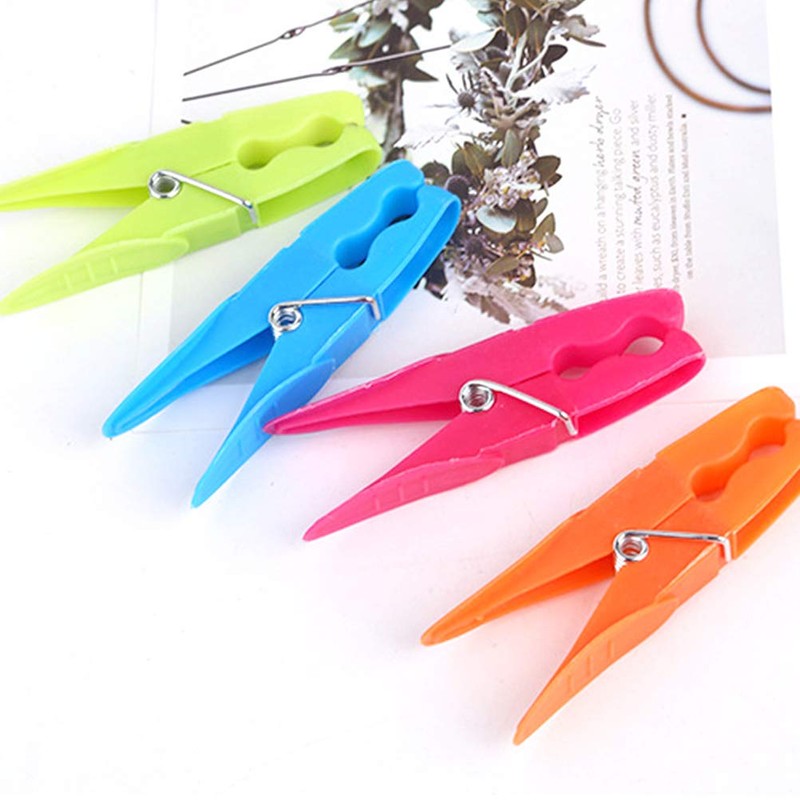 FOCCTS 72Pcs Clothes Line Clips for Hangers Windproof, Clothespin Clothes
