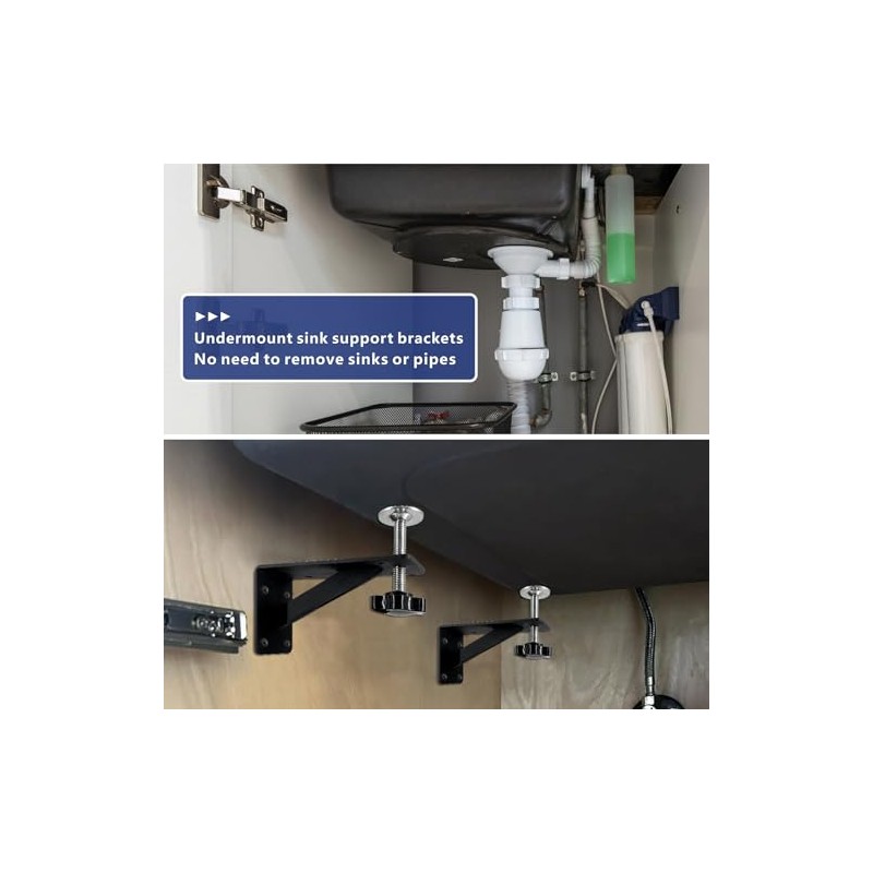 4 Pcs Undermount Sink Brackets, Undermount Sink Support, Undermount Sink