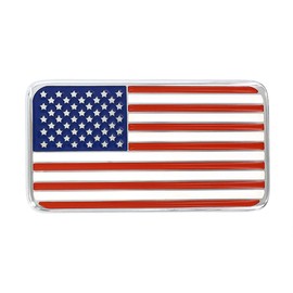 Baron Jewelry USA American Flag Hitch Cover Chrome Plated Solid Brass Emblem with Stainless Steel Post