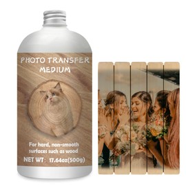 Photo Transfer Medium Gel, 500 ml Photo Transfer Paper for Wood, Photo Transfer Gel for Decorating Furniture, Family Activities, DIY Crafts, Memory of People & Events