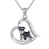 ONEFINITY Schnauzer Necklace 925 Sterling Silver Schnauzer Pendant Jewelry For