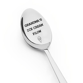 Grandma Nana Gigi Mimi Gifts for Women Grandma Ice Cream Spoon for Grandmother Granny Birthday Mothers Day Christmas Gifts from Granddaughter Grandson Funny Spoons Gifts for Ice-Cream Coffee Lovers