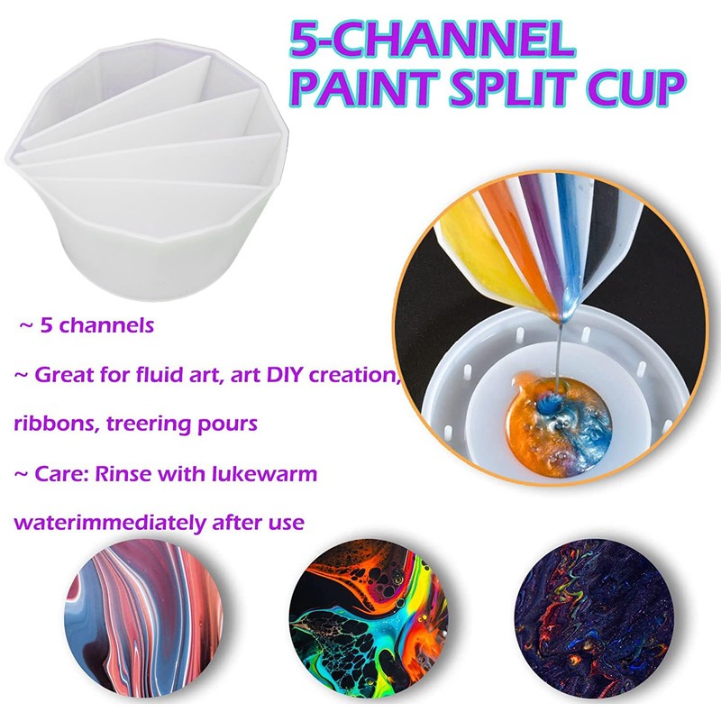 6PCS Acrylic Pouring Strainers, Paint Pouring Cups, Plastic Flower Strainers