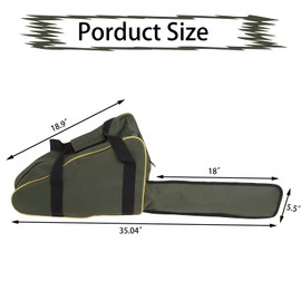 Poweka Chainsaw Bag Carrying Case Portable Protection Holder Fit for Stihl Husqvarna 12''/14'' Chainsaw Storage Bag (Dark Green)
