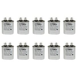 TEMCo 7.5 uf/MFD 370-440 VAC volts Oval Run Capacitor 50/60 Hz AC Electric - Lot -10 (Optional uf/MFD, Voltage and Lot Quantities Available)