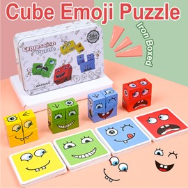 FULHANY Wooden Cube Puzzle - Cube Puzzle - Cube Faces Game - Equipped with Bells - A Puzzle Game for Teenagers Competitions and Family Time Developing Skills