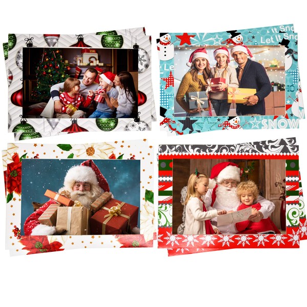Gift Boutique 48 Christmas Photo Frame Greetings Cards - 4 x 6 Inch Cards with Envelopes