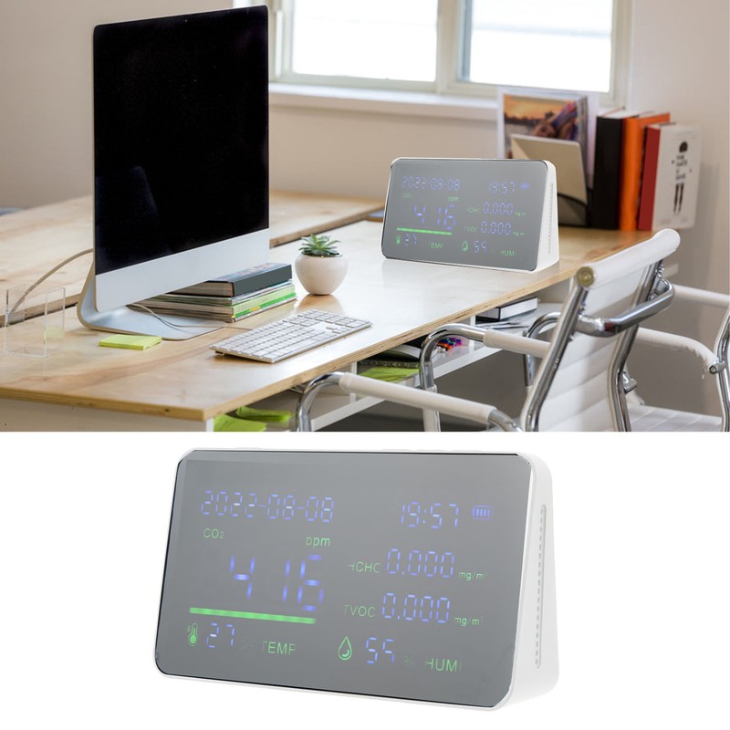 CO2 Detector ABS and Electronic TVOC Sensor Components Digital Temperature