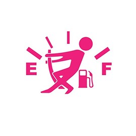 CMI DD970HP Gas Gauge Empty Full Decal Sticker | 5.5-Inches By 4-Inches | Premium Quality Hot Pink Vinyl