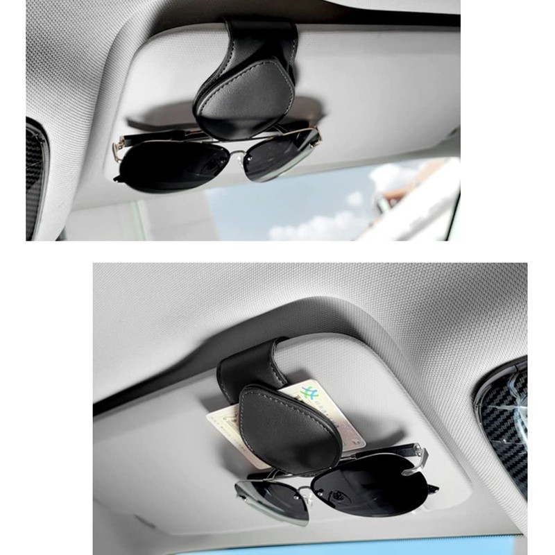 OFBAND Magnetic Sunglass Holder for Visor, PU Leather Car Organizer,
