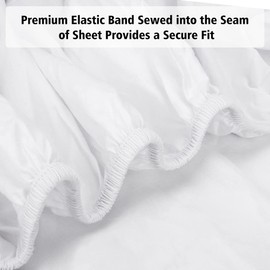 Lirex Fitted Sheet 135 x 190 cm 100% Cotton 300 Thread Count Soft Breathable Fitted Sheet, White