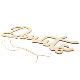 VOANZO 5Pcs Donuts Wooden Letter,Donuts Wood Hanging Sign,DIY Block Word Sign Wall Wreath Decor Wooden Door Art Decoration