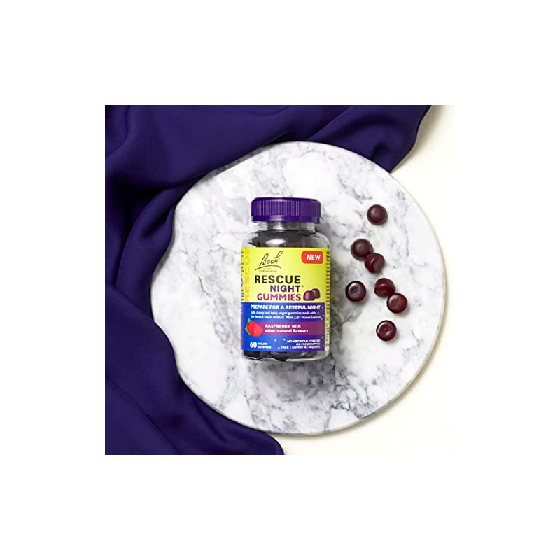 RESCUE Rescue Night Gummies (Raspberry), For A Restful Night's Sleep,