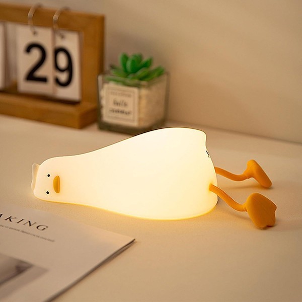 FAMIDUO FAMIDUO Cute Lying Flat Duck Night Light, LED Lazy