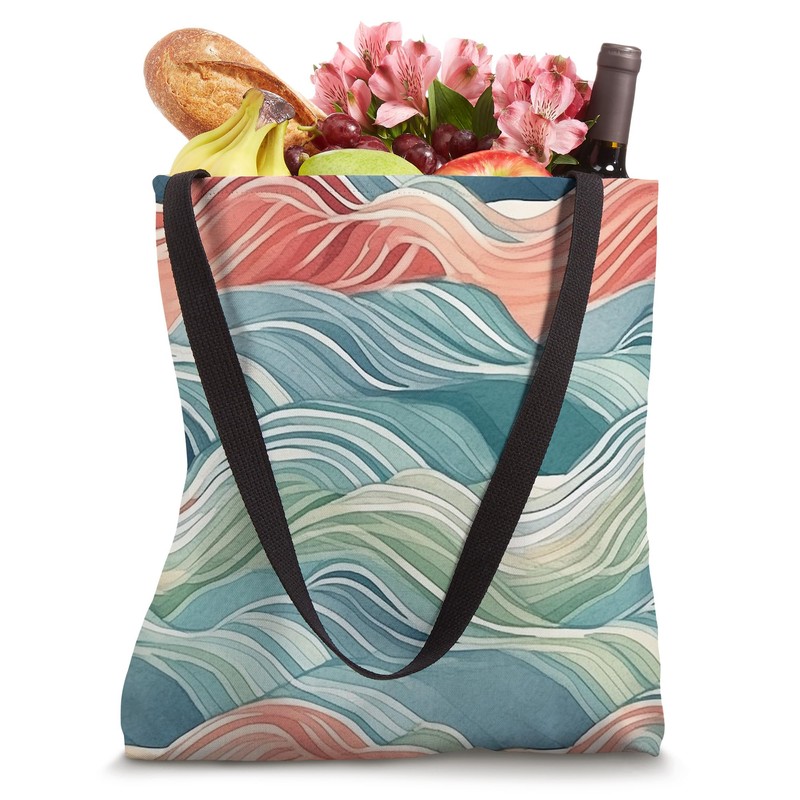 Ocean Wave Pastel Multicolor Tote Bag