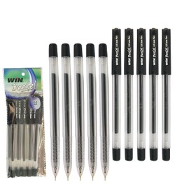 WIN BeeGel 10 x 0.5mm Fine Tip BLACK Gel Pens Super Smooth Flow Ink Comfort Grip