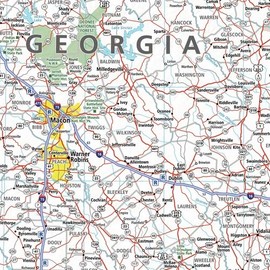 MapSherpa: Georgia State Wall Map - Compact - 16 x 20 inch Poster - Front Lamination