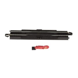 Bachmann Trains - Snap-Fit E-Z TRACK 9” STRAIGHT TERMINAL RERAILER w/WIRE (1/card) - STEEL ALLOY Rail With Black Roadbed - HO Scale