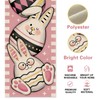 Uruney Easter Bunny Pink Table Runner, Cute Rabbit Easter Egg