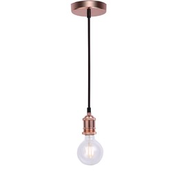 Vintage Pendant Light Fitting, Modern Retro Industrial Style E27 Bronze Lamp Holder Black Ceiling Rose-KIT02RG