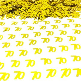 Confetti 70 Confetti 70th Scatter Birthday Party Sequins Glitter Metallic Table Decoration for Anniversary Birthday Retirement event Supplies.(70 Golden)