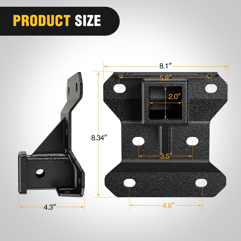 Nilight 2 Inch Rear Bumper Tow Trailer Hitch Receiver Kit