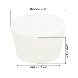 sourcing map Rubber Tapered Plug 62mm to 75mm Solid Test Tubes Bungs Stopper White for Lab Home 1 Pieces