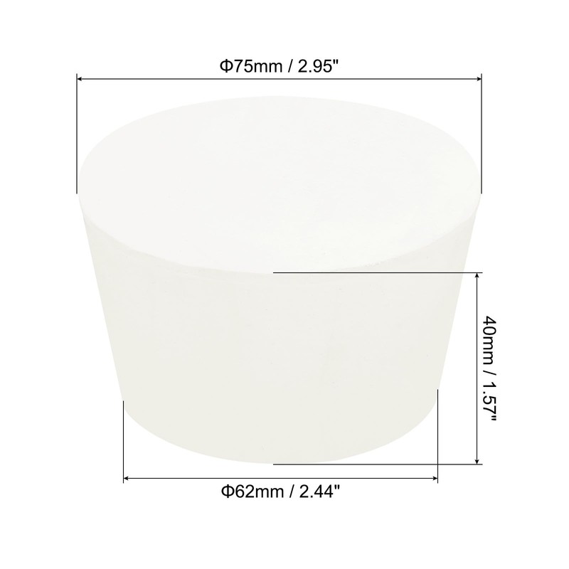 sourcing map Rubber Tapered Plug 62mm to 75mm Solid Test