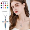 Cross Necklace 925 Sterling Silver December Birthstone Pendant Necklace Birthday