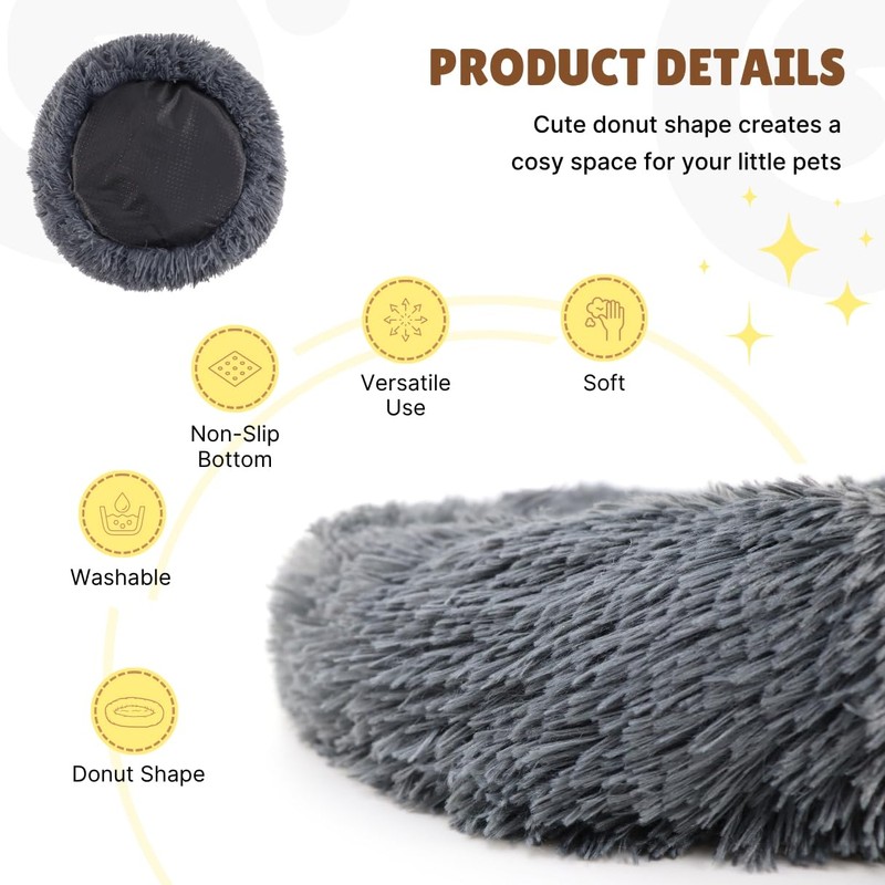HeNdShe Guinea Pig Bed Soft Washable Donut-Shaped Burrowing Pet Bed