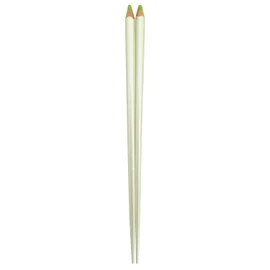 aoba Chopsticks Dishwasher Safe, Natural Wood Color Pencil Flora Yellow Green 22.5 cm